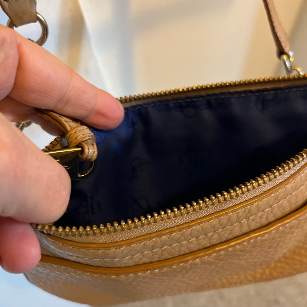 Cole Haan Women’s Crossbody Bag Beige, Small 8”w x 5”h x 1.5”d, Gold Hardware - Picture 8 of 10